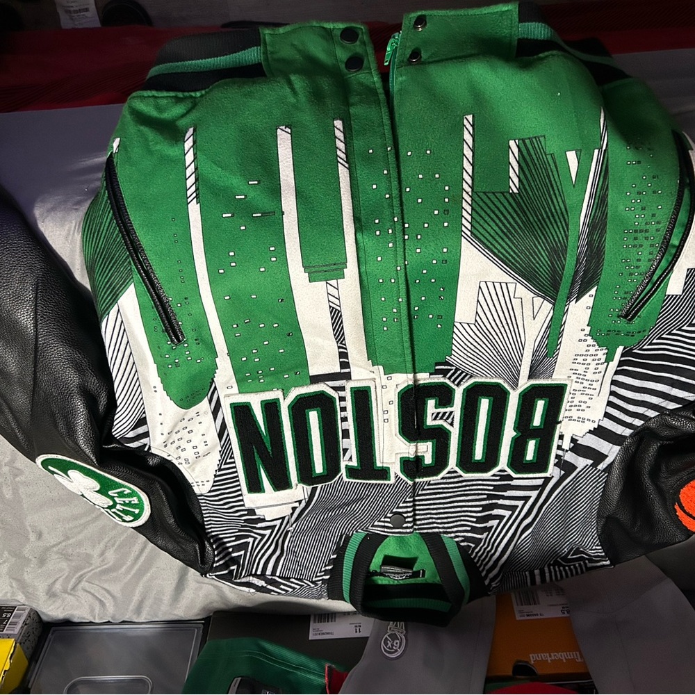 Green and Black Graphic Jacket